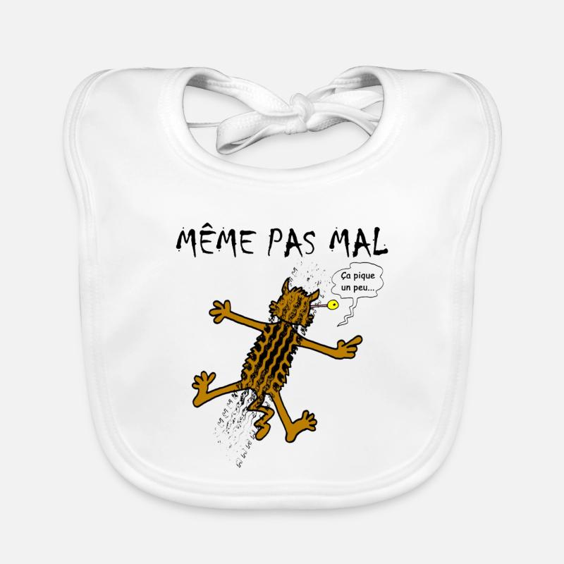 Les neuf vies du chat - Bavoir bio Bébé - blanc