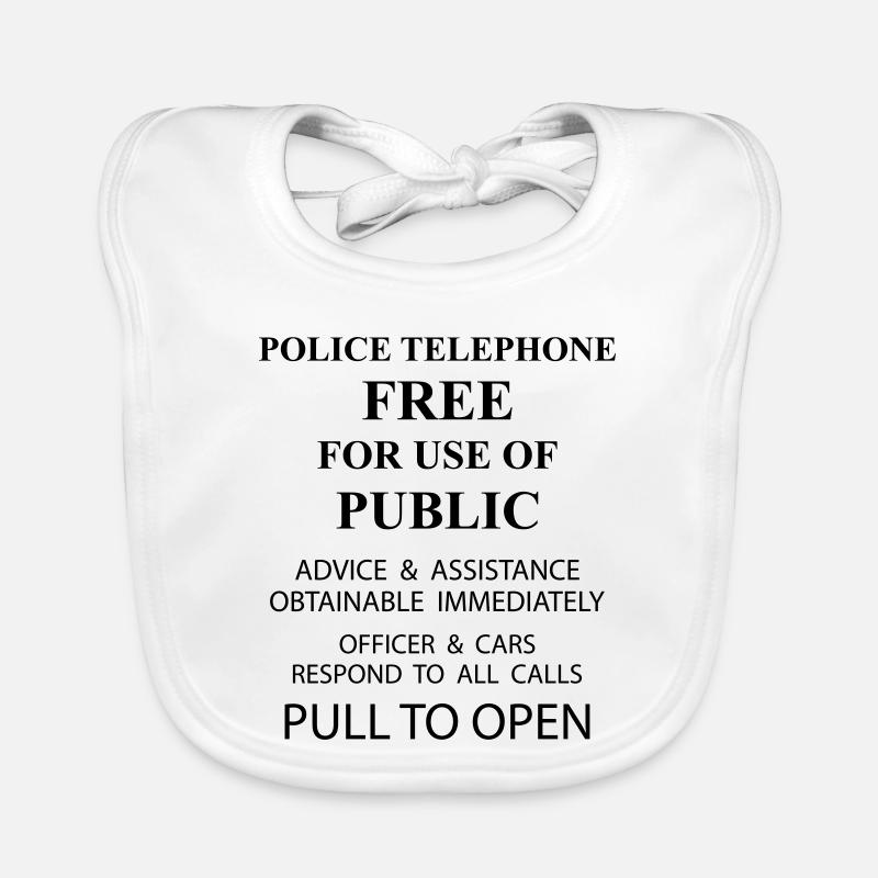 police box text Baby Bio-Lätzchen