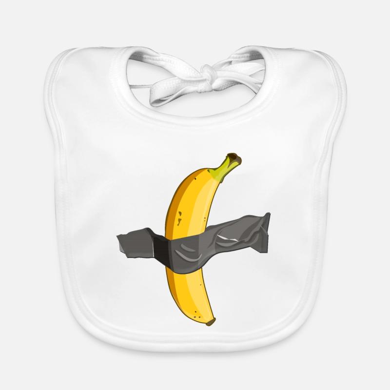 Geklebte Bananenkunst - Baby Bio-Lätzchen - Weiß