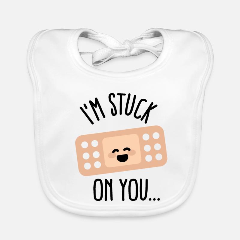 I’m stuck on you Cher infirmière Patch - Bavoir bio Bébé - blanc