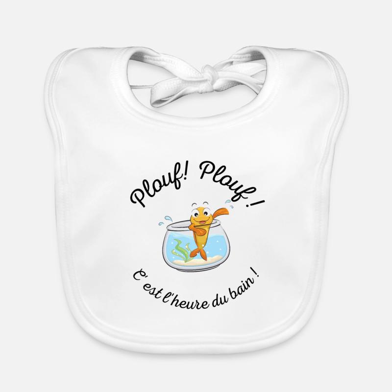 bath, splash, splash, it's bath time - Organic Baby Bibs - white