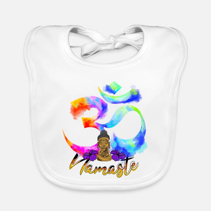 Namaste-Bogen-Iris-Buddha Baby Bio-Lätzchen