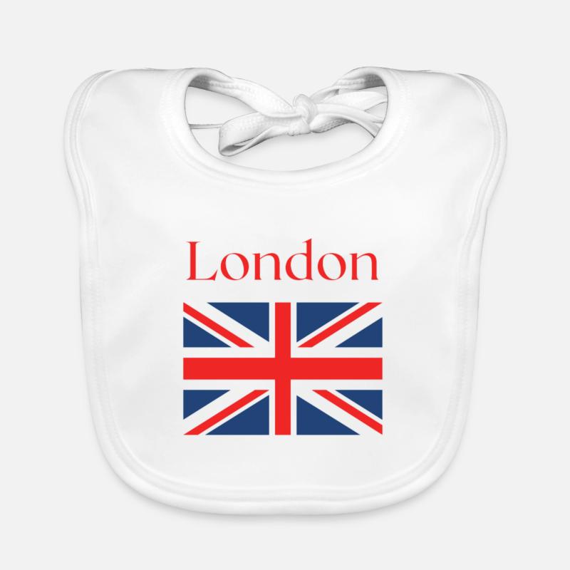J aime Londres Drapeau UK Bavoir bio Bébé