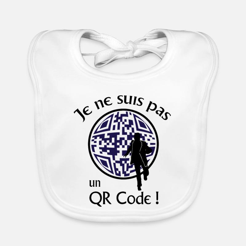 Je ne suis pas un QR-Code ! Message Parodie Série Bavoir bio Bébé