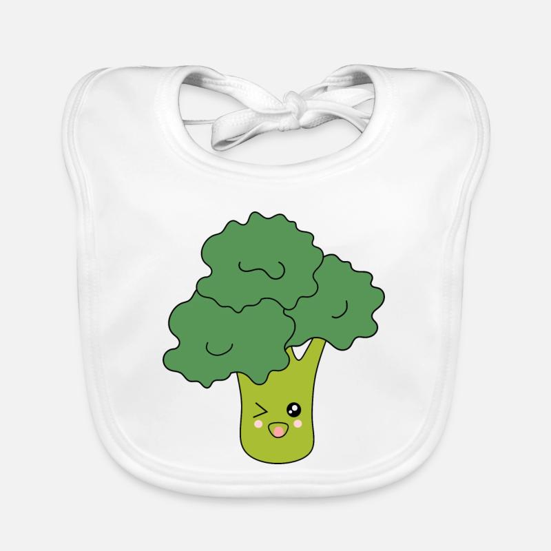 Kawaii Broccoli Vegetables vegan Organic Baby Bibs