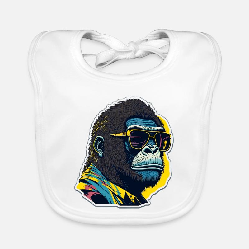 Gorille avec des lunettes de soleil Bavoir bio Bébé