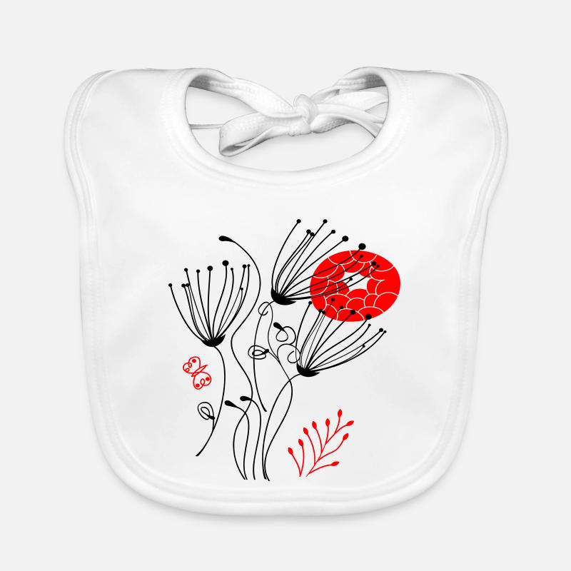 fleurs délicates en filigrane, Fleurs Bavoir bio Bébé