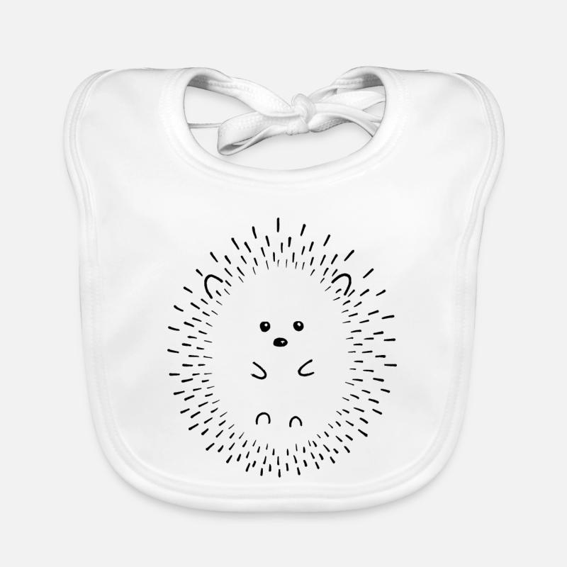 Igel Line Art - Baby Bio-Lätzchen - Weiß