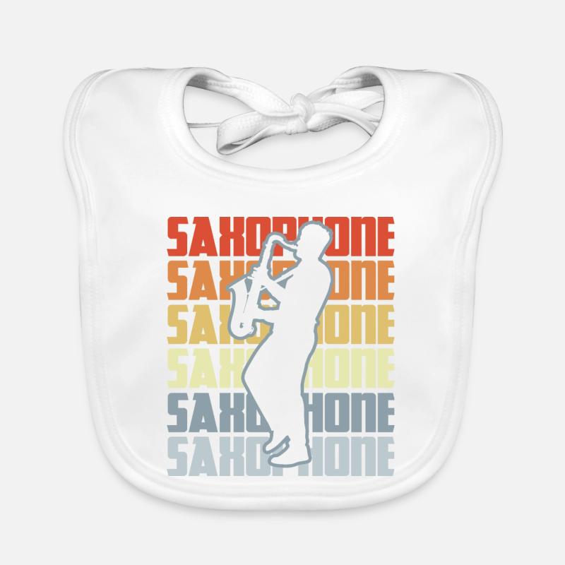 Vintage Saxophon Baby Bio-Lätzchen