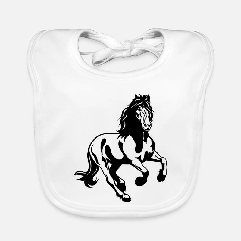 Friesian stallion 01 s Organic Baby Bibs
