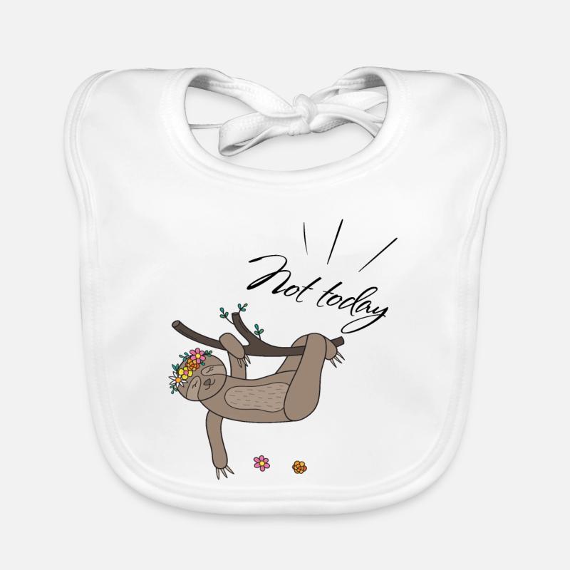 not today Sloth Organic Baby Bibs
