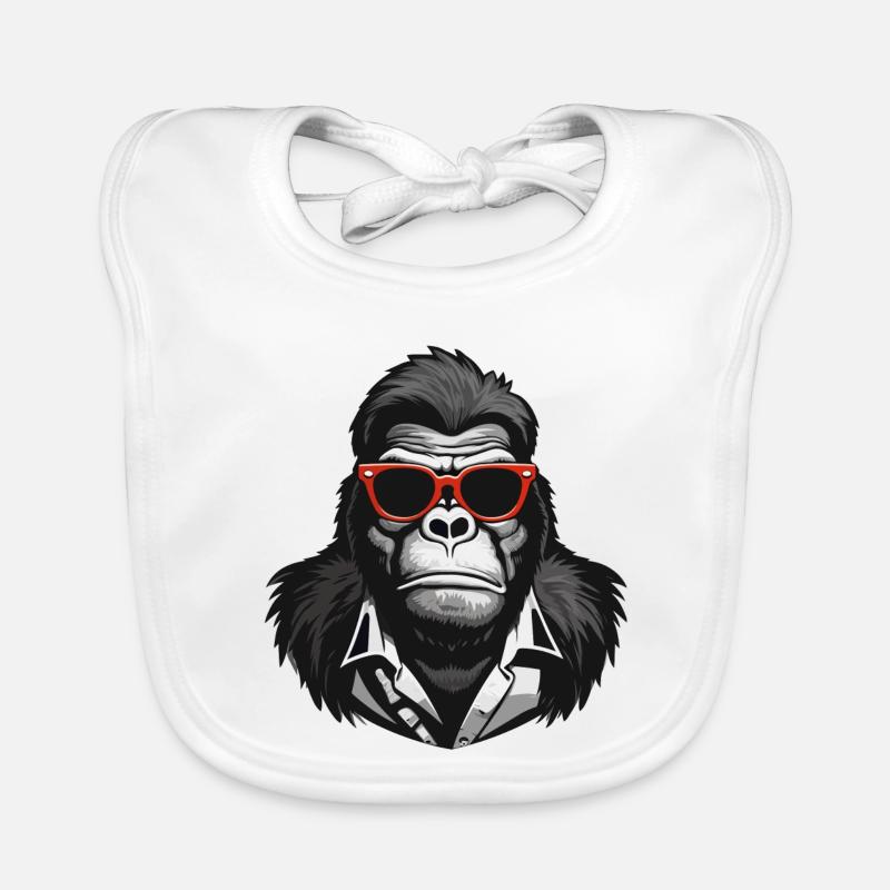 gorilla, monkey, primate Organic Baby Bibs