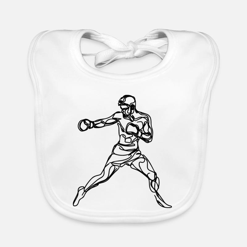 Boxing Drawing Organic Baby Bibs