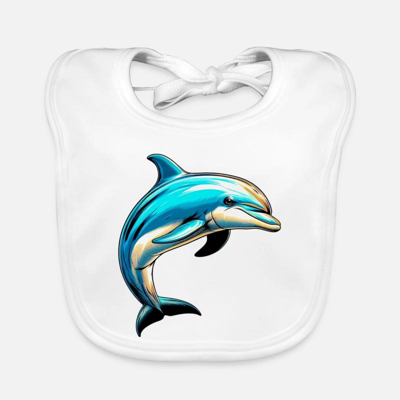 Delfin - Baby Bio-Lätzchen - Weiß