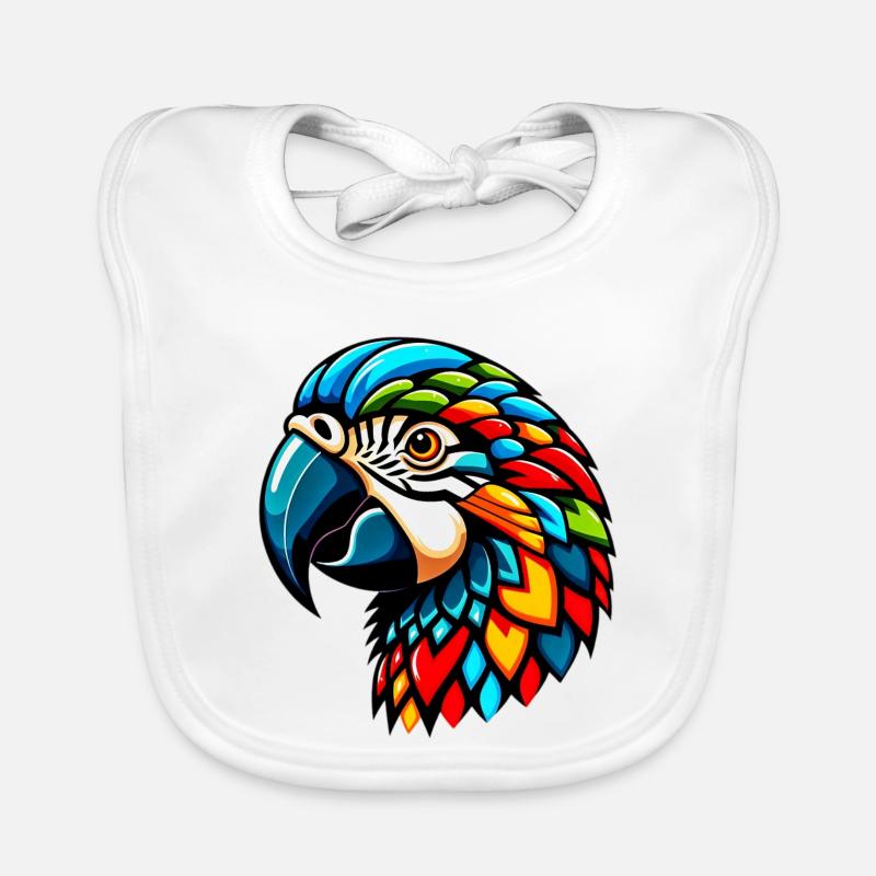 Harlequin Parrot Organic Baby Bibs