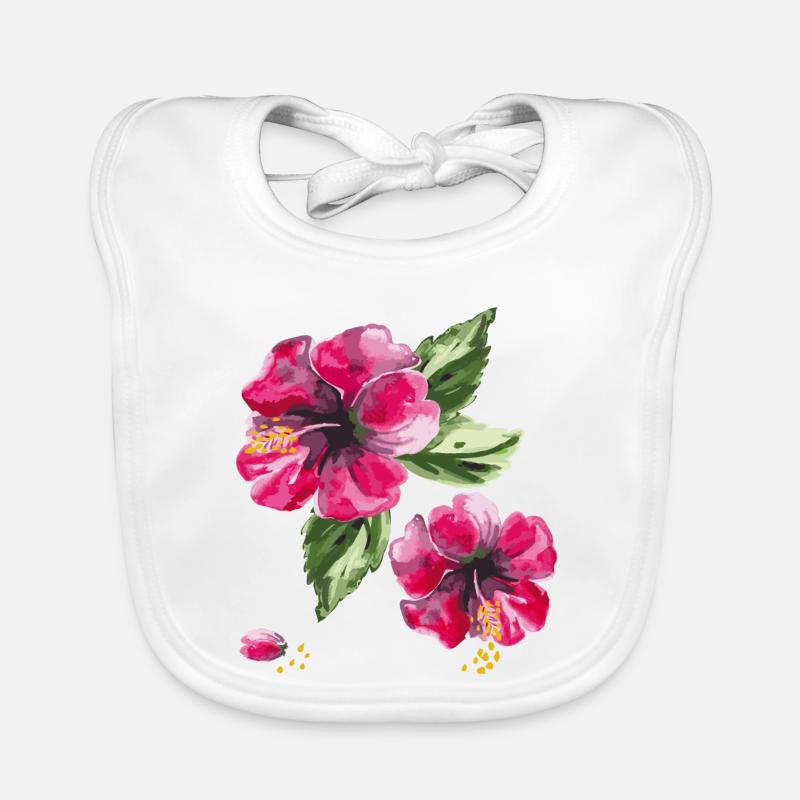 Fleurs d’hibiscus Bavoir bio Bébé