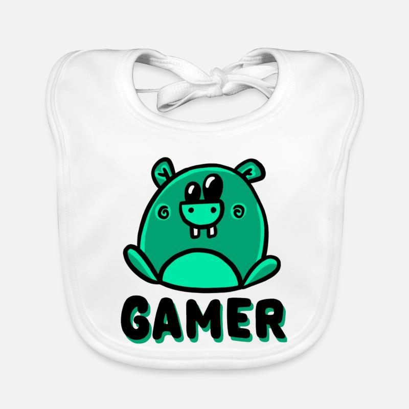 Nini Gamer - Baby Bio-Lätzchen - Weiß