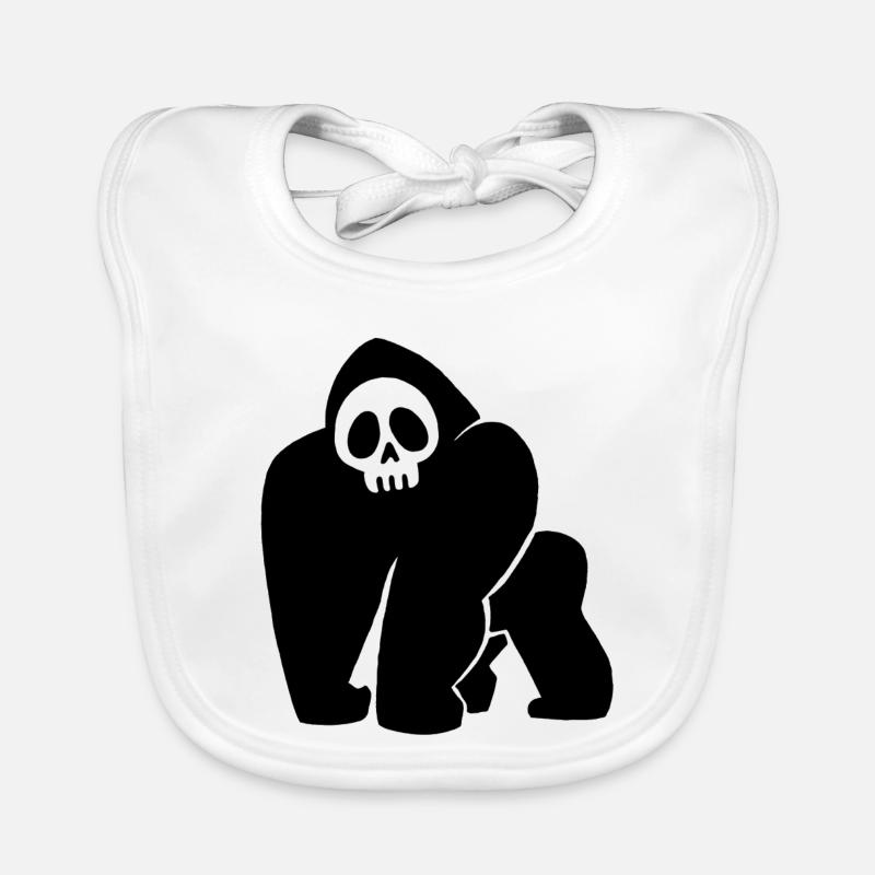 Crâne de gorille noir Bavoir bio Bébé