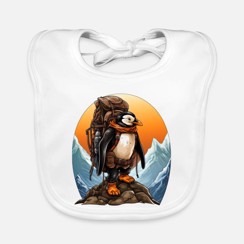 Pingouin Alpiniste / Pingouins de randonnée Bavoir bio Bébé