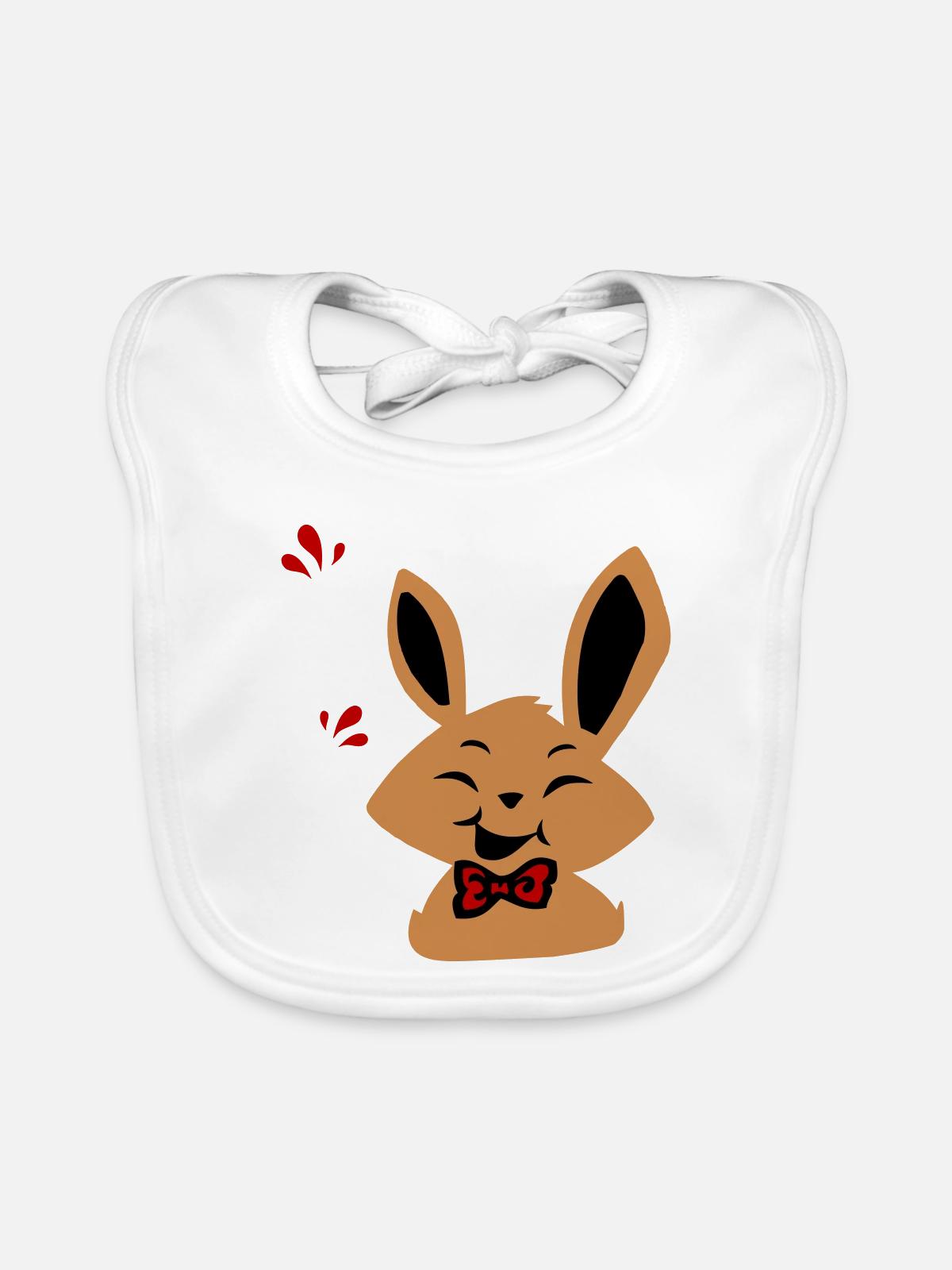 Osterhase - Baby Bio-Lätzchen - Weiß - Vorne