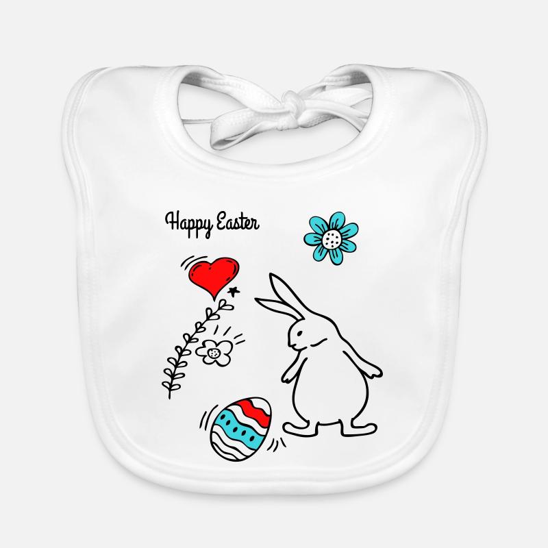Happy Easter - Baby Bio-Lätzchen - Weiß