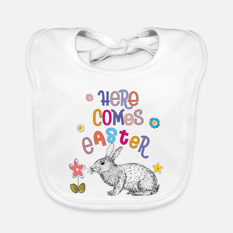 Joyeuses Pâques Lapin de Pâques Bavoir bio Bébé
