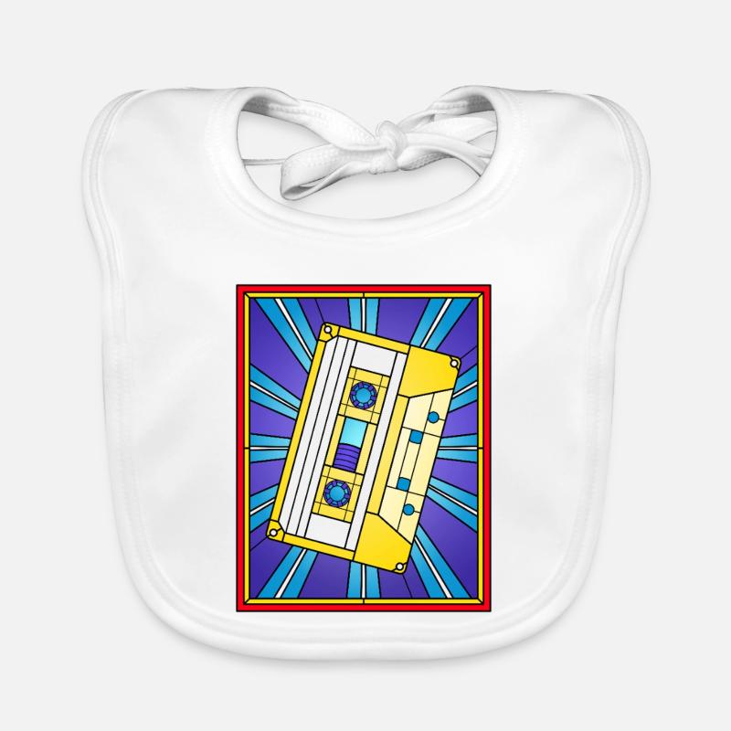 Retro Kassette Pop Art Design Baby Bio-Lätzchen