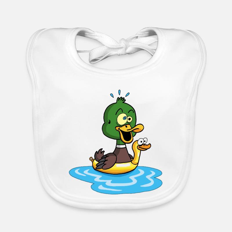 Le canard qui apprend à nager Bavoir bio Bébé