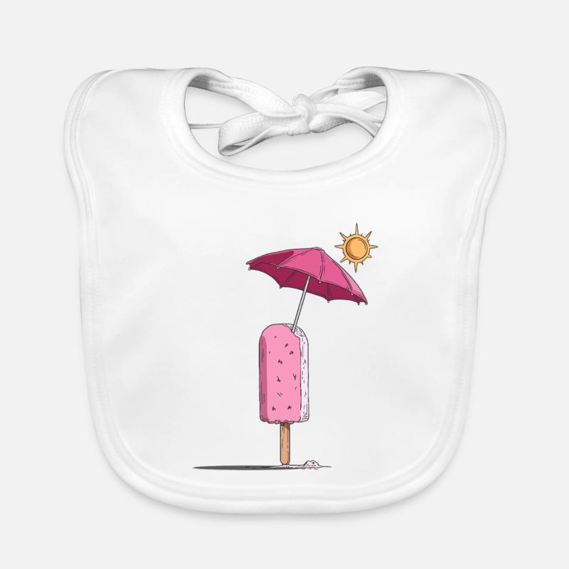 Eis-Sommertraum mit Sonnenschirm Baby Bio-Lätzchen