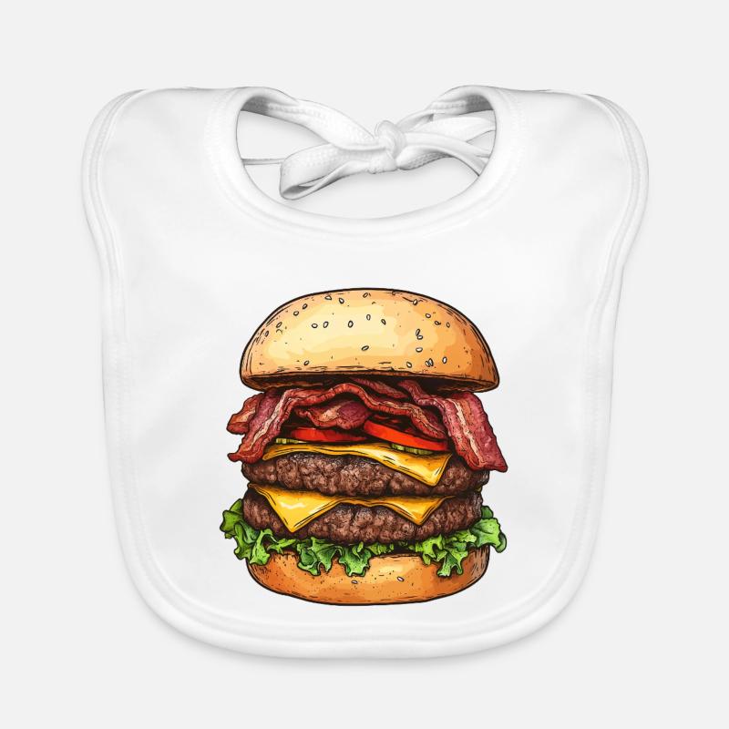 Double Bacon Cheeseburger :) Baby Bio-Lätzchen