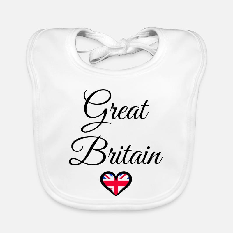 Great Britain Heart Tee  Organic Baby Bibs