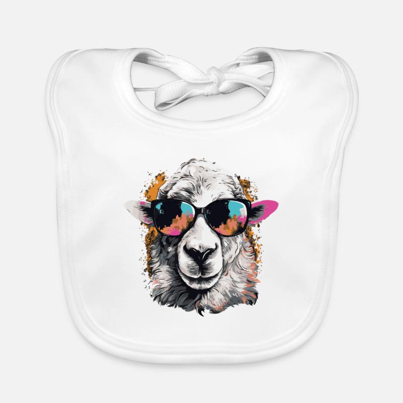 Cooles Schaf mit Sonnenbrille Baby Bio-Lätzchen