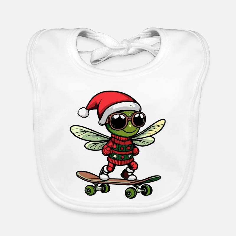 Libellule Noël drôle Bavoir bio Bébé