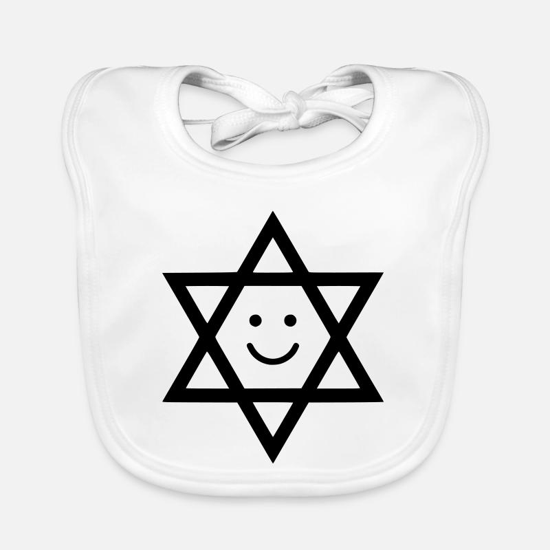 Lustiger Davidstern mit Smiley Gesicht Baby Bio-Lätzchen