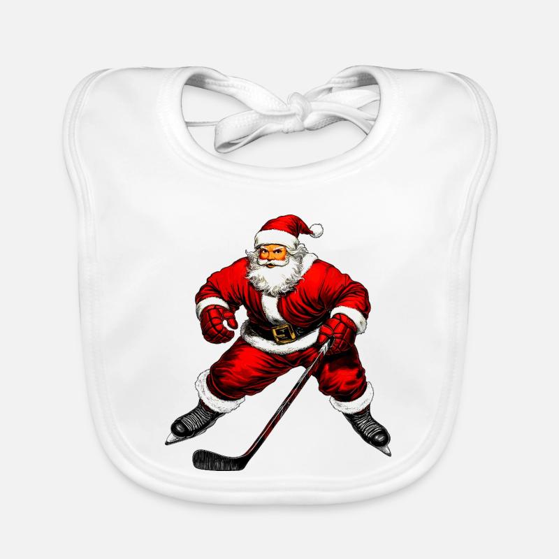 Weihnachten Eishockeyspieler Organic Baby Bibs