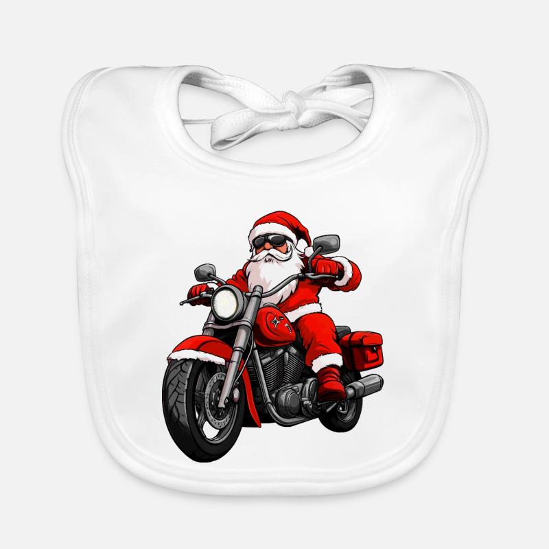 Motorradfahrer Weihnachten Baby Bio-Lätzchen