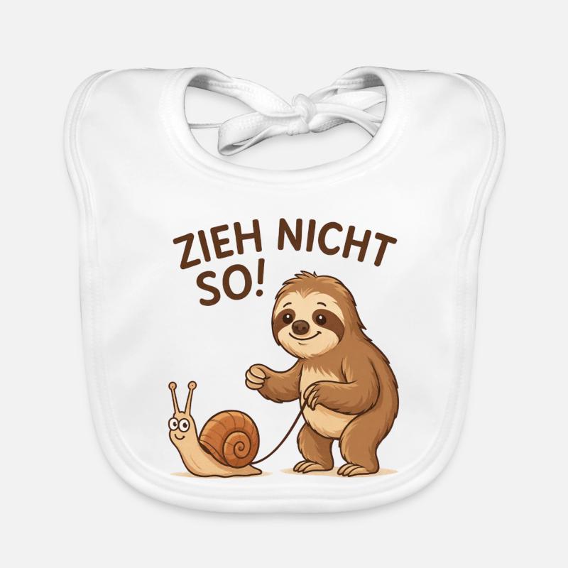 Don't pull like that! Sloth Snail Organic Baby Bibs