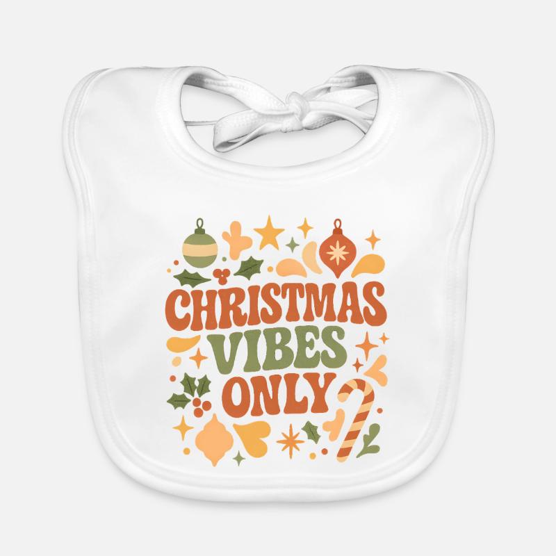 christmas vibes only Organic Baby Bibs