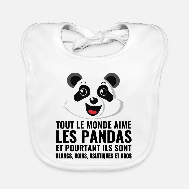 panda, diversité, amour Bavoir bio Bébé