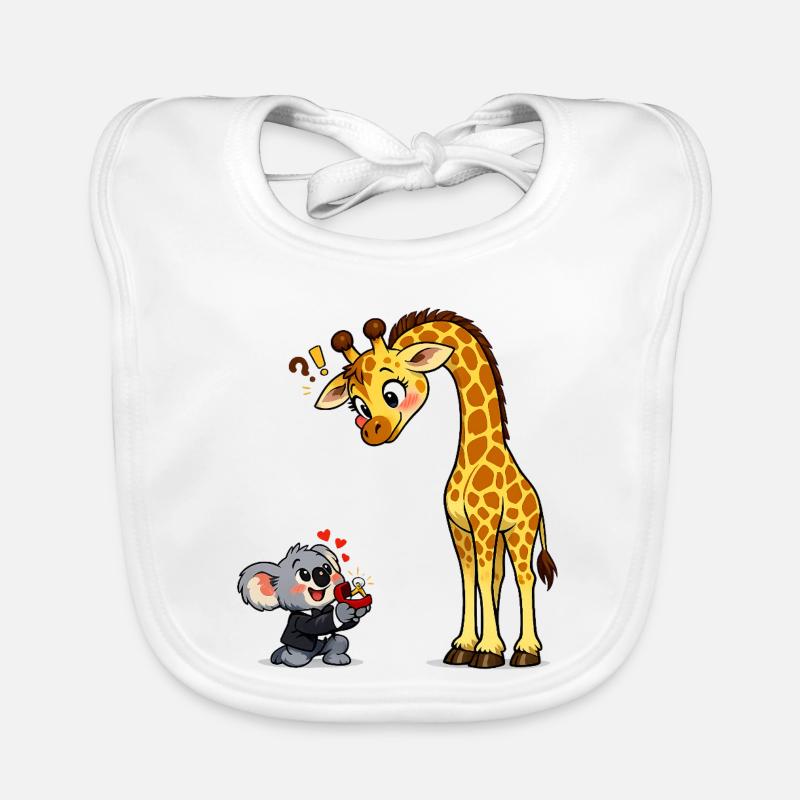Love Giraffe and Koala T-shirt Organic Baby Bibs