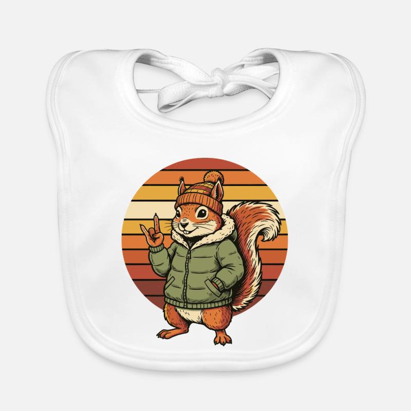 Cooles Eichhörnchen - Winter Retro Design Baby Bio-Lätzchen