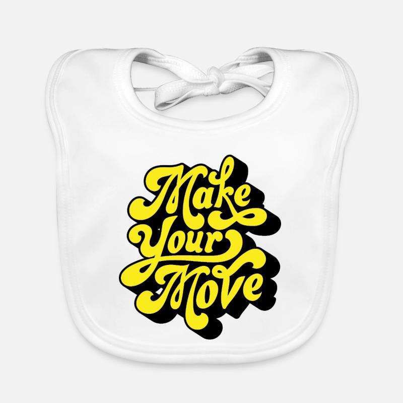 Mach deinen Schritt – Neon-Skript Baby Bio-Lätzchen