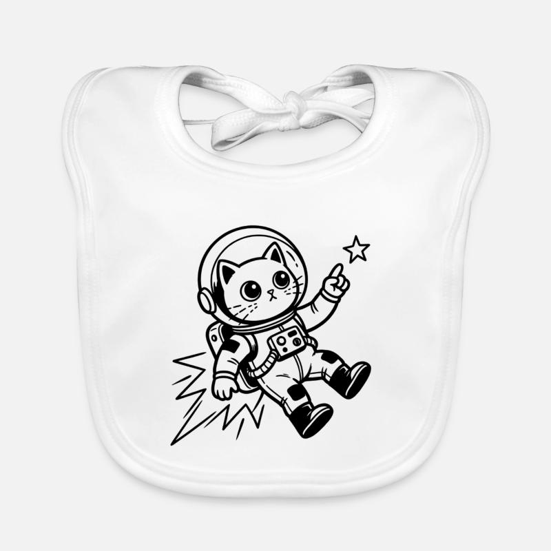 Astronaute chat dans l’espace Bavoir bio Bébé