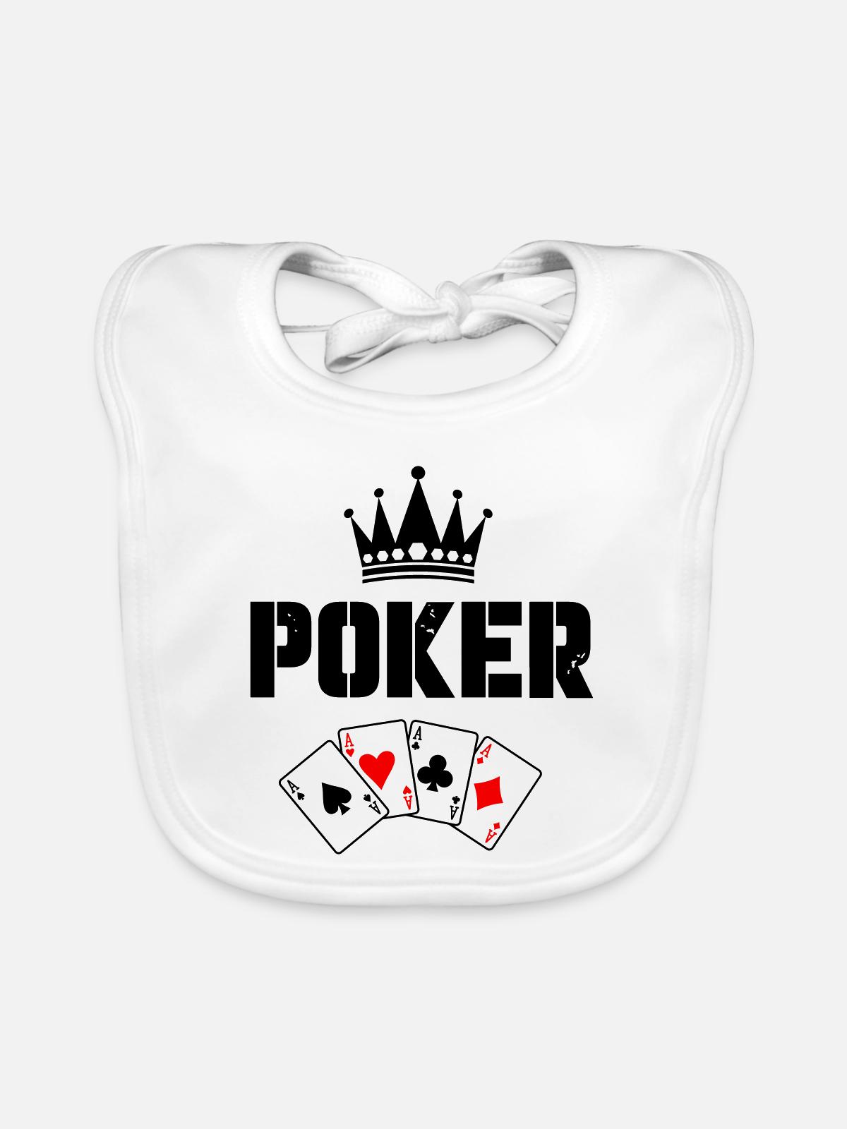 Poker Karten - Baby Bio-Lätzchen - Weiß - Vorne