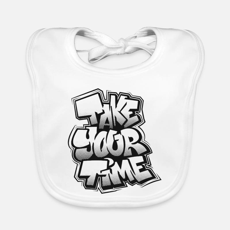 Lass dir Zeit, Graffiti. Baby Bio-Lätzchen