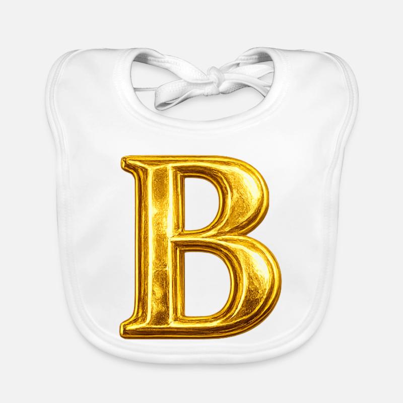 Monogramme « B » doré Bavoir bio Bébé