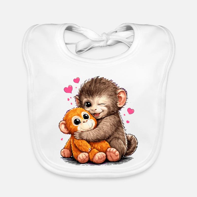 Monkey Punch Funny Gift Cute Organic Baby Bibs