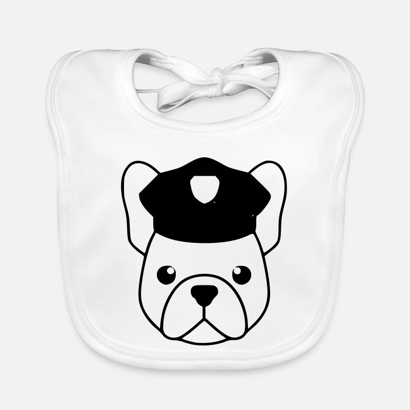 Frenchie Polizist Cop Kopf Baby Bio-Lätzchen