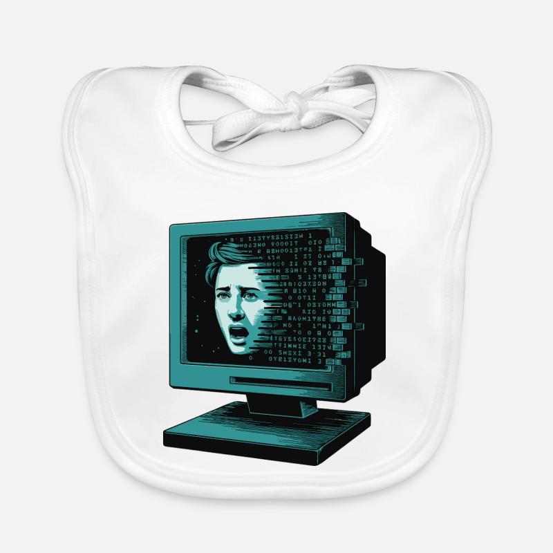 IA rétroglitch Retroglitch Computer Terror Bavoir bio Bébé