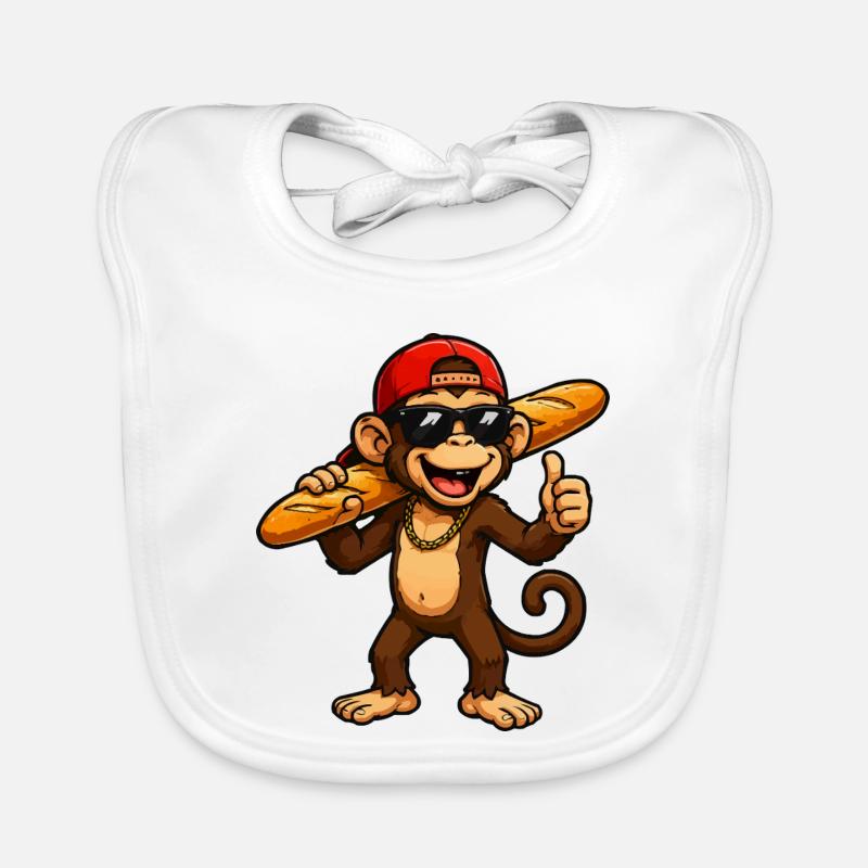 Singe-Baguette-Cool Bavoir bio Bébé
